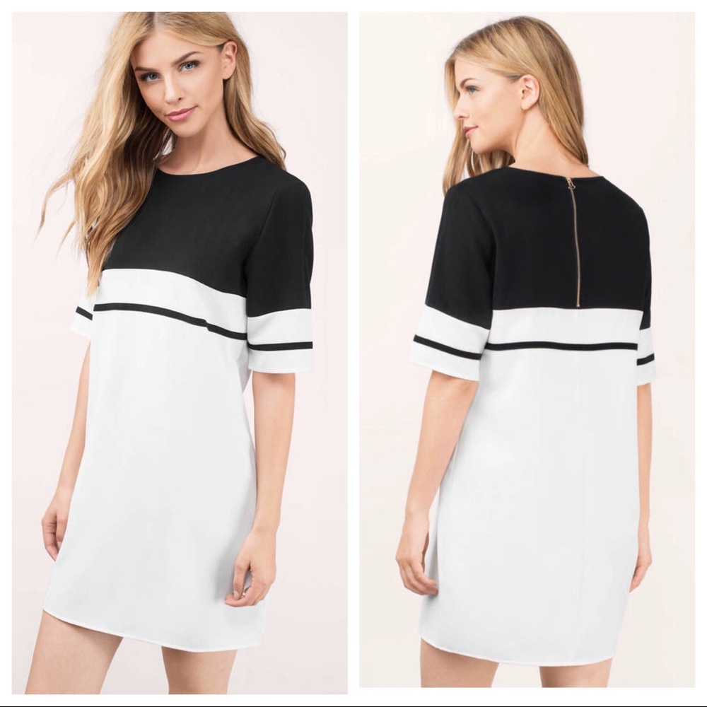NWT Tobi Stripe Me Black & Ivory Shift Dress